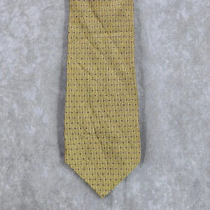 Kenneth Cole New York Gold‎ Blue Dot Geometric 100% Silk Men's Neck Tie NWOT